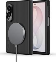 „Nillkin“ dėklas „Samsung Galaxy Z Fold 8“ – suderinamas su „MagSafe“ ir magnetinėmis funkcijomis, plonas ir atsparus smūgiams, su vyrių apsauga, tvirtas ir atsparus įbrėžimams mobiliojo telefono dėklas – juodos spalvos