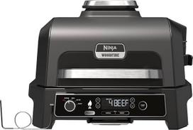 „Ninja Woodfire Pro XL“ 4-in-1 elektrinis grilis-rūkykla ir oro keptuvė – pilkos spalvos