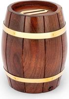 „NKlaus Maritime“ 10 cm piniginė-statinė, pagaminta iš medžio ir žalvario, 11 cm ilgio