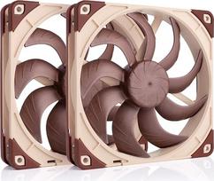„Noctua NF-A14x25 G2 PWM Sx2-PP“, tylus ir galingas ventiliatorius, 2 vnt. po 140 mm