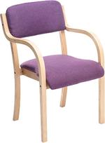 „Nordic Modern“ sukraunama valgomojo kėdė – ergonomiška violetinė kėdė su porankiais, skirta virtuvei, biurui, registratūrai, darbo kambariui – stilinga lankytojų ir darbo kėdė su atviru atlošu