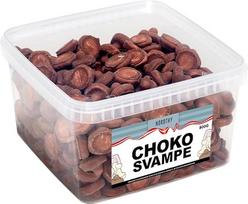 „Nordthy“ šokoladiniai putų cukraus grybukai, 800 g – daniški putų cukraus grybukai, padengti pieno šokoladu – apie 132 vnt. uždaromoje skardinėje – saldainiai, kuriais galima pasidalinti