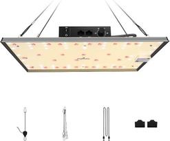 „NovaGrove“ augalų lempa LED „Full Spectrum“, 100 W auginimo lempa, skirta 60 x 60 cm auginimo dėžei, auginimo lempa su reguliuojamu apšvietimo intensyvumu ir grandininio sujungimo funkcija, EC10