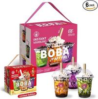 „O's Bubble Boba Tea“ rinkinys – viską apimantis „boba“ rinkinys arbatos mėgėjams – vakarėlio rinkinys „boba“ gėrimams – skirtas vaikams – 6 porcijoms, komplekte yra puodeliai, šiaudeliai, maišikliai (įvairių rūšių rinkinys)