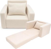 „Odolplusz“ vaikų sulankstoma kėdė | Vaikų sofa, mini kėdė, vaikų kėdė, minkšta kėdė, vaikų kambario baldai (Teddy Beige)