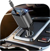 „OHLPRO“ ištraukiamas automobilinis įkroviklis, automobilinis įkroviklis, 4-in-1 cigarečių degiklis, greitasis mobiliojo telefono įkroviklis, automobilinis įkroviklis su 2 „Type-C“ kabeliais, suderinamas su „iPhone 16“/„15“ serijomis ir „Galaxy Tab“ – juo