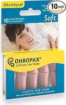 „Ohropax Soft“ ausų kamštukai – daugkartinio naudojimo putų ausų kamštukai, apsaugantys nuo žalingo triukšmo, skirti poilsiui, miegui ir muzikos klausymui, 10 vnt. pakuotė | Anatomiškos formos ausų apsaugos kamštukai, pagaminti iš minkštos putos, idealiai