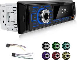 „OiLiehu“ 1DIN automobilių radijas su „Bluetooth“ laisvų rankų įranga – 1DIN radijas su FM radiju, MP3 grotuvu, palaikantis „Bluetooth“ 5.1, FM, AUX, USB atkūrimą, įkrovimą, TF lizdą ir septynių spalvų mygtukų apšvietimą