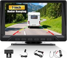 „OiLiehu“ laidinės galinio vaizdo kameros sistemos rinkinys, HD 1080P 7 colių monitorius ir infraraudonųjų spindulių naktinio matymo galinio vaizdo kamera, atitinkanti IP68 atsparumo vandeniui standartą, su 49 pėdų kabeliu, atbulinės eigos pagalbos linija