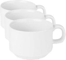 „Olympia Athena“ sudedamosios puodelės, 200 ml/7 oz (24 vnt. rinkinys), balta porceliana, arbatos ir kavos puodeliai, atsparūs įbrėžimams, tinka lėkštelėms CC202, tinka naudoti mikrobangų krosnelėje ir plauti indaplovėje, CC200 (3 vnt. rinkinys)