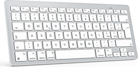 „OMOTON“ belaidė „Mac“ klaviatūra, stabilus „Bluetooth“ ryšys ir itin plonas, nešiojamas dizainas, sukurta laikantis ergonomikos principų, suderinama su „MacBook Pro“, „MacBook Air“ ir „iMac“ (IT-Silver)