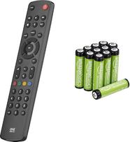 „One For All Contour TV“ universalus televizoriaus nuotolinio valdymo pultas – televizoriaus / „Smart TV“ valdymas – URC1210 ir „Amazon Basics“ AAA baterijos, mikro / įkraunamos, iš anksto įkrautos, 12 vnt. pakuotė