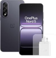 „OnePlus Nord 5“ išmanusis telefonas: 12GB RAM, 512GB atminties, 6,83 colio ekranas, 144 Hz AMOLED, „Snapdragon 8s Gen 3“, 5200 mAh baterija, su 80 W įkrovikliu, pilkos spalvos