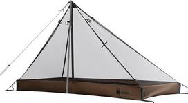 „OneTigris“ tinklinė „Teepee“ palapinė, ultralengva vienvietė vidinė tinklinė palapinė su vandeniui atspariu „vannos“ pagrindu, skirta naudoti gamtoje, kempingui, pėsčiųjų žygiams, kelionėms su kuprine, „Bushcraft“ veiklai, brezentui, „Hot Tent“