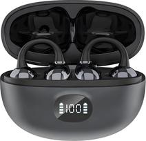 „Open Ear“ ausinės su „Bluetooth 5.4“, sveriančios vos 4,8 g – lengvos ir patogios ausinės su tvirtinimo spaustuku, belaidės „Open Ear“ ausinės, patogios ausinės, 65 valandų veikimo laikas sportui ir bėgimui
