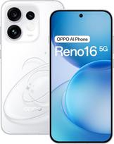 „OPPO Reno16 5G“ mobilusis telefonas, 8+256GB, 6000 mAh, 120 Hz, 50 MP, „Pop White“ spalvos