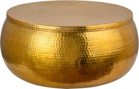 „Orient Storage“ kavos staliukas, 70 cm, auksinis metalinis, rankų darbo, tvirtas | Surinktas, su daiktų laikymo vieta, gali būti naudojamas kaip pagalbinis staliukas, aukštos kokybės, daiktų laikymo erdvė, skirtas prie sofos, su kalto metalo efektu