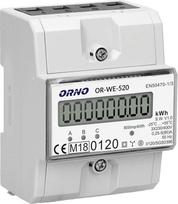 „Orno“ OR-WE-520 elektros skaitiklis su viršutine montavimo juosta, trifazis suvartojamos galios rodytuvas su MID sertifikatu, 0,25 A – 80 A, 3 x 230 V/400 V, 50/60 Hz, 800 impulsų/kWh