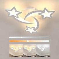 „Osairous“ LED lubinis šviestuvas su nuotolinio valdymo pultu, kūrybiškos žvaigždės formos lempa svetainei, 38 W, 3420 LM lubinis šviestuvas, 3000 K – 6500 K reguliuojamo ryškumo miegamojo sietynas, svetainės lubinis šviestuvas, baltas