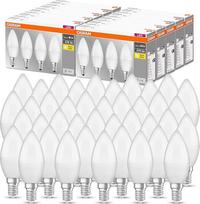„Osram“ LED lemputė su „Classic B“ pagrindu, žvakės formos, su E14 lizdu, be apšvietimo reguliavimo funkcijos, atitinka 40 vatų galią, matinė, šilta balta – 2700 kelvinų, 40 vnt. pakuotė