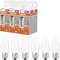 „Osram“ LED „Star“ žvakės formos B40 kaitrinė lemputė, 3,4 W, matinė, E27 | LED „Star Classic“ B40 kaitrinė lemputė, LED lemputės, baltos, 35 mm skersmuo, 15 000 val., 6 vnt. pakuotė