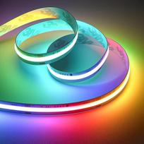 „OULARA“ RGB COB LED juosta su išmaniuoju IC, adresuojama, 10 m, 24 V nuolatinė srovė, spalvą keičianti LED juosta, daugiaspalvė ir balta LED juosta, skirta savarankiškam dekoravimui (valdiklis ir maitinimo adapteris parduodami atskirai)