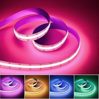 „OULARA“ RGB COB LED juosta, 10 m, įvairiaspalvė lanksti juosta, 24 V LED juosta, skirta miegamajam, vakarėliams ir savarankiškam dekoravimui (valdiklis ir maitinimo adapteris parduodami atskirai)