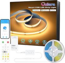 „OULARA“ „WiFi COB“ LED juosta, 10 m, šilta balta (2700 K), reguliuojamo ryškumo 24 V LED juosta, išmanusis LED juostų apšvietimo rinkinys su „Alexa“ / „Google Assistant“, skirtas savarankiškai montuojamam apšvietimui po spintelėmis, miegamajame, virtuvėj