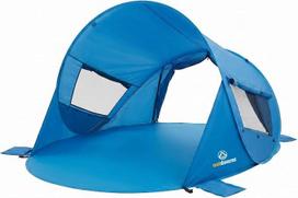 „Outdoorer UV 80 Pop Up Beach Air“ paplūdimio pavėsinė, 245 x 145 x 100 cm, gerai vėdinama, 2 langai, 1 rakinamos durys, aukšta apsauga nuo UV spindulių su sidabro danga, skirta 2 suaugusiems ir 1–2 vaikams, atspari vėjui