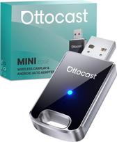 „OTTOCAST Mini CarPlay“ belaidis adapteris, 2026, „2-in-1“ – paverčia laidinį „CarPlay“ / „Android Auto“ į belaidį, „Plug & Play“, kompaktiškas metalinis dizainas, automatinis prisijungimo atnaujinimas