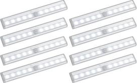 „OxyLED“ judesio jutiklis, spintelių apšvietimas, LED baterijinis lazdelė, belaidis, 10 LED spintelių apšvietimas, magnetinė juostelė, skirta vidaus ir lauko patalpoms bei virtuvei (2 vnt. rinkinys)