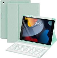 „OYEEICE“ planšetinio kompiuterio klaviatūros dėklas, suderinamas su „iPad“ 9/8/7 kartos 10,2 colių modeliais | Įrengtas rašiklio laikiklis, magnetinis 7 spalvų apšvietimas, klasikinis stilius
