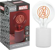 „Paladone“ „Marvel Avengers“ LED neoninė dekoratyvinė lempa, oficialiai licencijuota, su E27 stikliniu gaubtu – superherojų dovana, juokinga lempa miegamajam ir namams