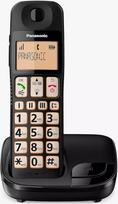 „Panasonic KX-TGE110EB“ DECT telefonas su skambinančiojo identifikavimu, juodos spalvos (PANASONIC KX-TGE110EB BIG BUTTON DECT) – Jungtinės Karalystės versija