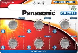 „Panasonic“ CR2016 vienkartinė baterija (ličio, nerūdijančio plieno), 6 vnt. pakuotė