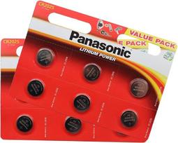 „Panasonic“ CR2025 ličio mygtukinės baterijos blisterinė pakuotė, 12 vnt.