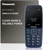 „Panasonic“ KX-TF400EXC 4G – patogus naudoti mygtukinis mobilusis telefonas su VoLTE funkcija, patikimas 280 valandų budėjimo režimas, USB-C įkrovimo funkcija, 2,4 colio ekranas, „Bluetooth“, LED žibintuvėlis, IP44 atsparumas vandeniui, mėlynos spalvos
