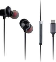 „Panasonic“ RP-TCM225DEK USB-C ausinės, į ausį įdedamos ausinės, laidinės ausinės su įmontuotu mikrofonu ir valdymo elementais, galingais baisais, pritaikoma forma, 1,2 m laidas, juodos spalvos