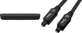„Panasonic“ SC-HTB200EGK 2.0 garso juosta televizoriui (su „Dolby“ technologija, „Bluetooth“, HDMI, 80 W RMS, kompaktiška garso juosta), juodos spalvos, ir „Amazon Basics“ optinis skaitmeninis garso kabelis „Toslink“, 1,83 m