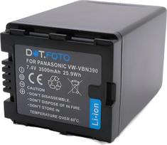 „Panasonic“ VW-VBN260, VW-VBN260E-K PREMIUM keičiamasis įkraunamas vaizdo kameros akumuliatorius iš „Dot“.Foto su „Dot.Foto InfoChip“ – 7,4 V / 3500 mAh (itin didelės talpos) – 2 metų garantija [Suderinamumą žr. aprašyme]