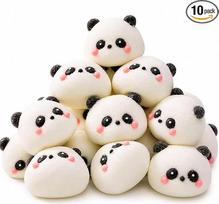 „Panda“ zefyrai, 10 vnt., 3D gyvūnų formos putų cukraus saldainiai, pandos galvos formos saldainiai, skirti kavai, pyragams, desertams, ledams, kakavui ir šventės dekoravimui