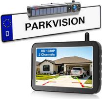 „PARKVISION“ 5 colių belaidžio atbulinės vaizdo kameros komplektas su saulės baterija, HD 1080P, 5000 mAh