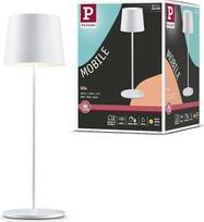 „Paulmann Gilo 76997“ LED baterijinis stalinis šviestuvas, IP44, 2700 K, balta matinė, mobilus stalinis šviestuvas, reguliuojamas šviesos stiprumas, 2,8 W, USB-C