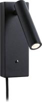 „Paulmann Hulda 71109“ LED sieninis šviestuvas su USB-C jungtimi, 3000 K, 130 lm, 230 V, 2,5 W, reguliuojamo ryškumo, juodos matinės spalvos sieninis skaitymo šviestuvas