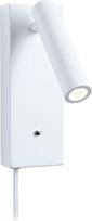 „Paulmann Hulda 71108“ LED sieninis šviestuvas su USB-C jungtimi, 3000 K, 130 lm, 230 V, 2,5 W, reguliuojamo ryškumo, baltas, matinis, sieninis skaitymo šviestuvas
