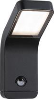 „Paulmann Kulma 94745“ LED lauko sieninis šviestuvas su judesio jutikliu, atsparus jūros vandeniui, IP44, 90 x 174 mm, 3000 K, 7,5 W, 500 lm, 230 V, antracito spalvos aliuminis, šilta balta šviesa