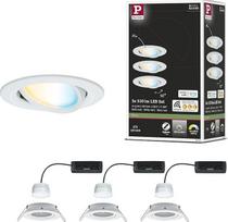 „Paulmann Nova Coin 92440“ LED įleidžiamasis šviestuvas, apvalus, 84 mm, 50°, reguliuojama balta šviesa, 3 x 6 W, 3 x 500 lm, 230 V, matinis liejinis aliuminis