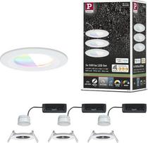 „Paulmann Nova Coin 92449“ LED įleidžiamas šviestuvas, IP44, apvalus, 78 mm, RGBW+, 3 x 6 W, 3 x 500 lm, 230 V, baltas matinis liejamas aliuminis