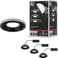 „Paulmann Sormus 92252“ LED įleidžiamas šviestuvas, IP65, apvalus, 100 mm, 3 x 4,8 / 1,5 W, 560 lm / 180 lm, 230 V, 3000 K, juodas