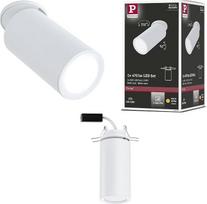 „Paulmann Turnal 93086“ LED įleidžiamas šviestuvas, apvalus, 60 mm, 90°, 470 lm, 3 pakopų reguliuojamas apšvietimas, apvalus, komplekte su 1 vnt. 6 W reguliuojamo intensyvumo įleidžiamu prožektoriumi, baltas matinis metalas, 2700 K, monetos formos
